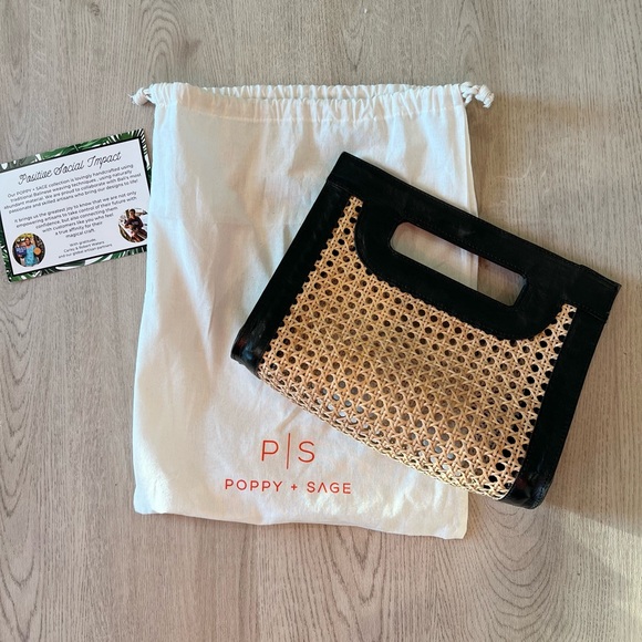 Poppi + Sage Handbags - Rattan and leather handbag